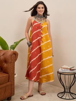 InWeave - Yellow Burnt Half Asymmetric Dress