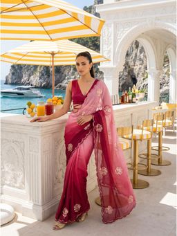 Tikhi Imli - Ombre Colored Sequin Embroidered Saree