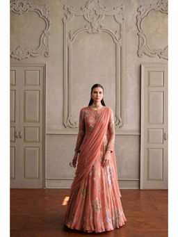 KALISTA - Ariya Peach Anarkali With Dupatta