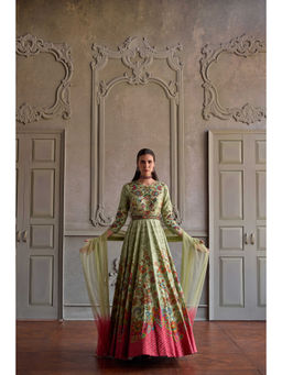 KALISTA - Ruhani Green Anarkali With Dupatta