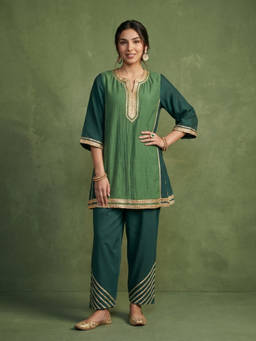 Priya Chaudhary - Green Chanderi Kurta and Salwar