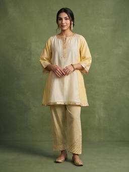 Priya Chaudhary - Yellow Chanderi Kurta and Salwar