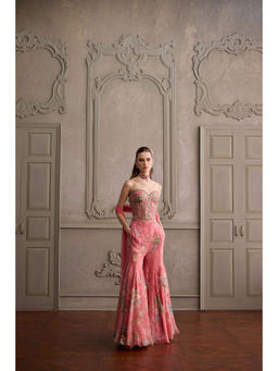 KALISTA - Eliha Pink Blouse With Sharara And Dupatta