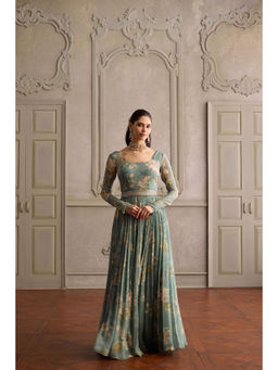 KALISTA - Sanya Green Anarkali With Dupatta