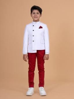 R R Blue - White The Modern Asymmetric Prince Coat