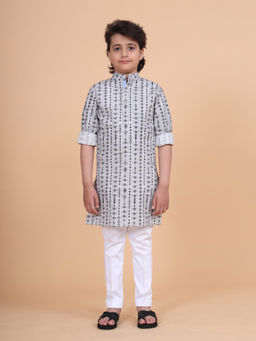 R R Blue - Grey The Short Tunic-Kurta
