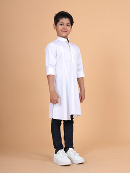R R Blue - The Layered White Kurta