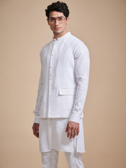 R R Blue - White The Seam Nehru Jacket