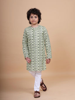 R R Blue - Beige The Print Kurta