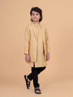 R R Blue - The Lapel Long Beige Waistcoat