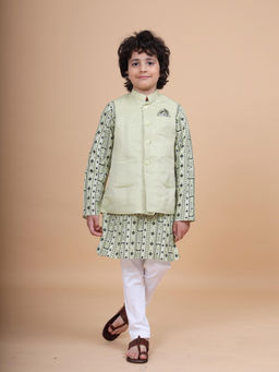 R R Blue - Beige The Long Waistcoat