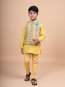 R R Blue - Mustard The Print Waistcoat