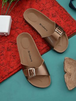 Briskers - Copper Round Toe Sandals with Buckles