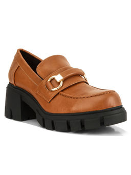 London Rag - Tan Chunky Block Loafers