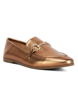 London Rag - Bronze Ichiro Metallic Horse Bit Detail Loafers