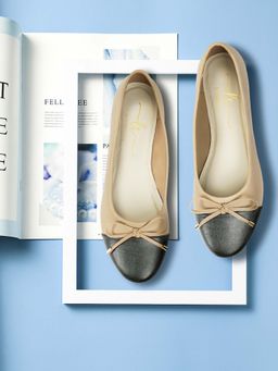 London Rag - Nude Bow Detail Ballerina