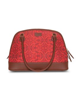Zouk - Womens Handcrafted Vegan Printed Red Jaali Dome Shaped Bag