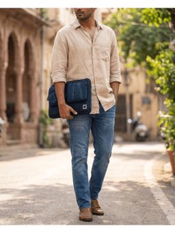 NO MORE - Pocket Shift Denim Blue Laptop Sleeve