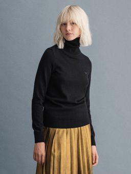 GANT - Women Solid Black Sweater