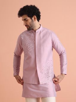 KISAH - Pink Embellished Nehru Jacket