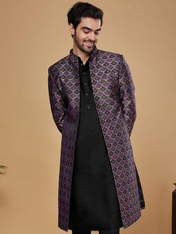 KISAH - Purple Printed Sherwani