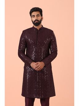 KISAH - Wine Embellished Sherwani