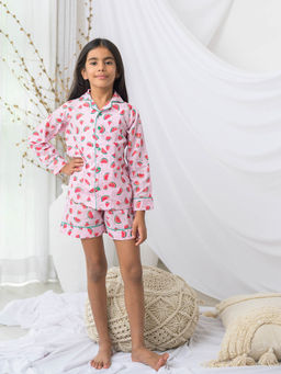 Fairies Forever - Pink Watermelon Print Cotton Shirt and Shorts