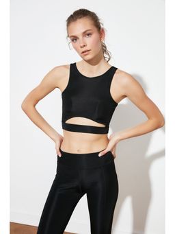 Trendyol - Womens Black Solid/plain Crop Top