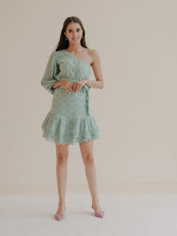 Old Marigold - Lexis One Shoulder Mini Dress with Belt (Set of 2)