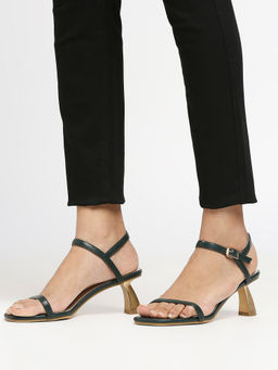 Twenty Dresses by Nykaa Fashion - Dark Green Classic Affair Kitten Heels