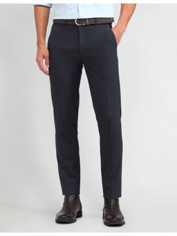 Arrow Newyork - Navy Blue Polyester Formal Trousers