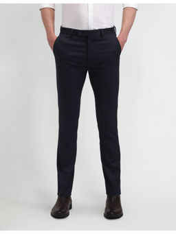 Arrow - Navy Blue Polyester Formal Trousers