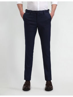 Arrow - Navy Blue Polyester Formal Trousers