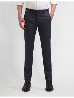 Arrow - Navy Blue Polyester Formal Trousers