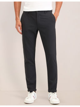 U.S. POLO ASSN. - Black Solid Polyester Casual Trousers