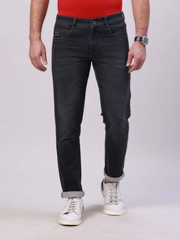 Classic Polo - Men's Dark Grey Solid Cotton Ankle Fit Jeans