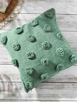 Teal by CHUMBAK - Essentials Polka Cushion Cover, Green 16x16 inches