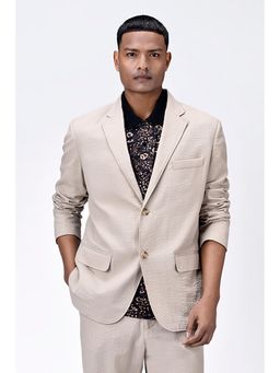 Genes Lecoanet Hemant - Regular Fit Seersucker Jacket with Flap Pockets