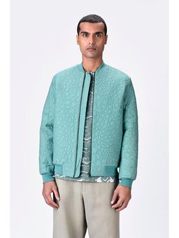 Genes Lecoanet Hemant - Green Silk Textured Bomber Jacket