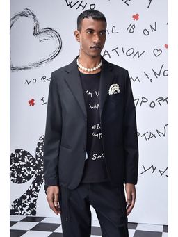 Genes Lecoanet Hemant - Black Wool Solid/Plain Jacket