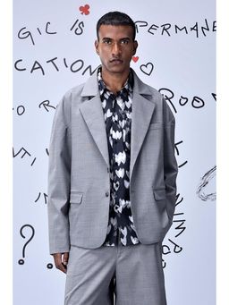 Genes Lecoanet Hemant - Drop Shoulder Wool Relax Fit Jacket- Pearl Grey