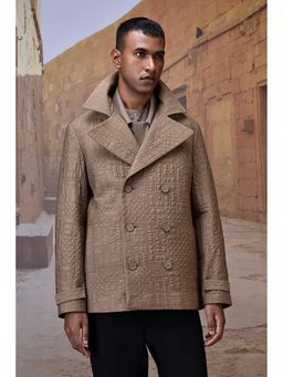 Genes Lecoanet Hemant - Warm Beige Quilted Silk-Viscose Jacket
