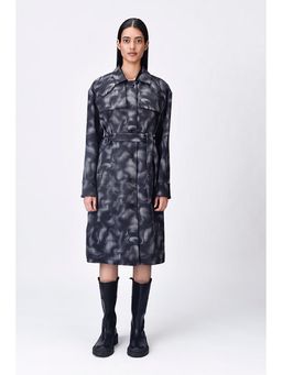 Genes Lecoanet Hemant - Grey Crepe Abstract Jacket