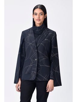 Genes Lecoanet Hemant - Black Linen Printed Jacket