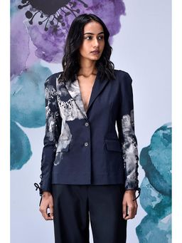 Genes Lecoanet Hemant - Navy Blue Cotton Floral Jacket