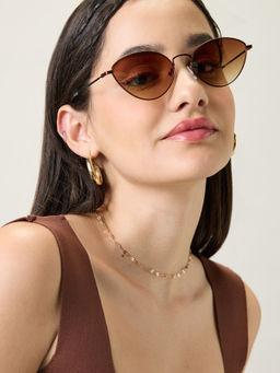 Twenty Dresses by Nykaa Fashion - Brown Cat Eye Casual Sunglasses