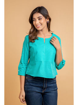 Suti - Women Casual Wear Dobby Top Blue