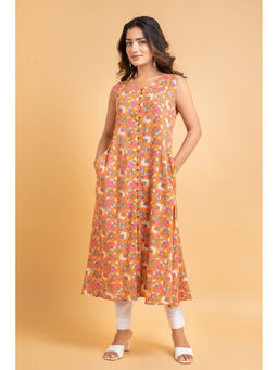 Suti - Women Rayon Stay Cool and Comfortable In Our Orange Kurta