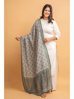 Suti - Women Cotton Printed Dupatta Off White