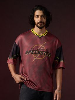 The Souled Store - Official The Flash Barry Allen Men Oversized Jerseys T-Shirt